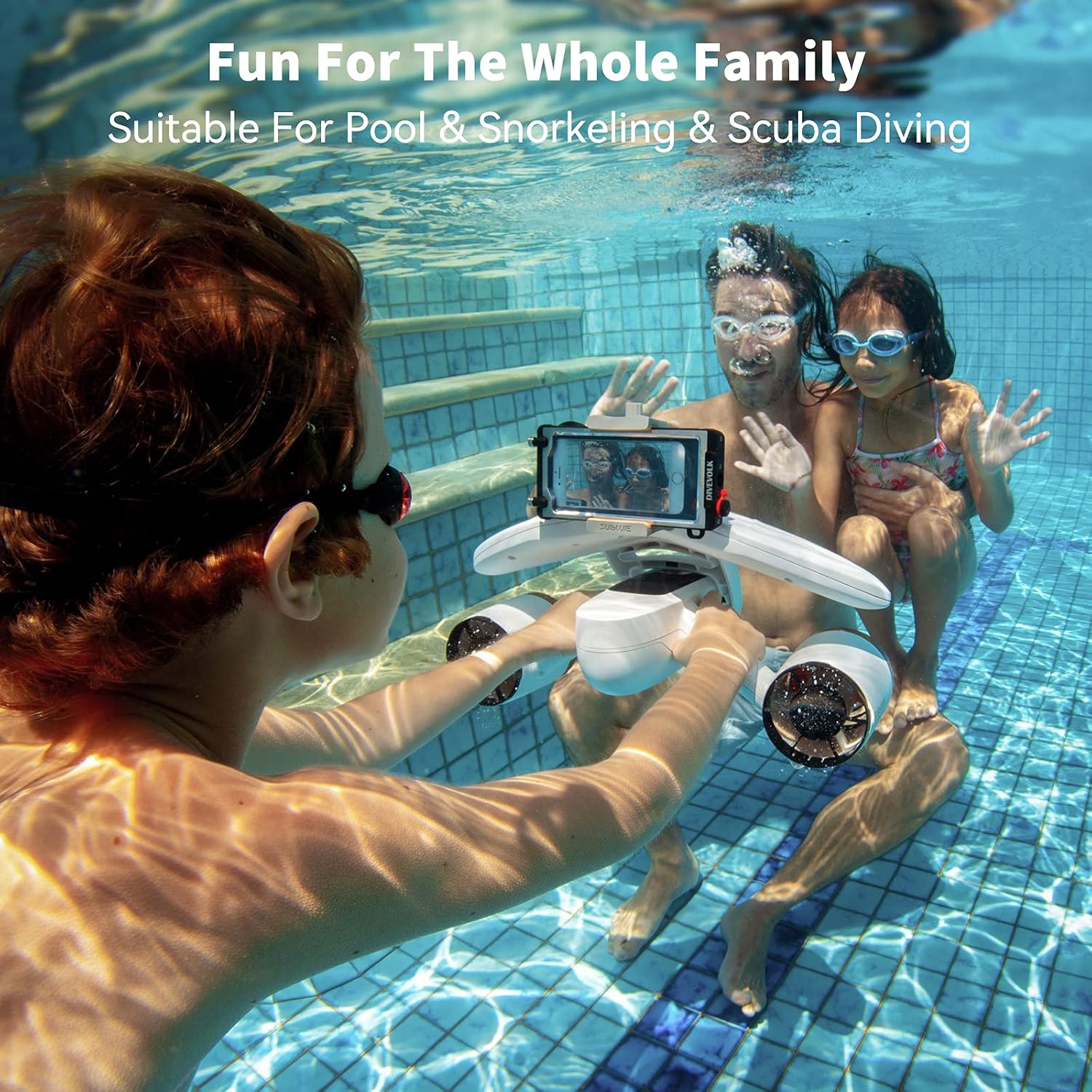 WINDEK SUBLUE WhiteShark Mix Underwater Scooter with Action Camera Mount Dual Motor 40M Waterproof for Water Sports Swimming Pool & Diving & Snorkeling & Sea Adventures