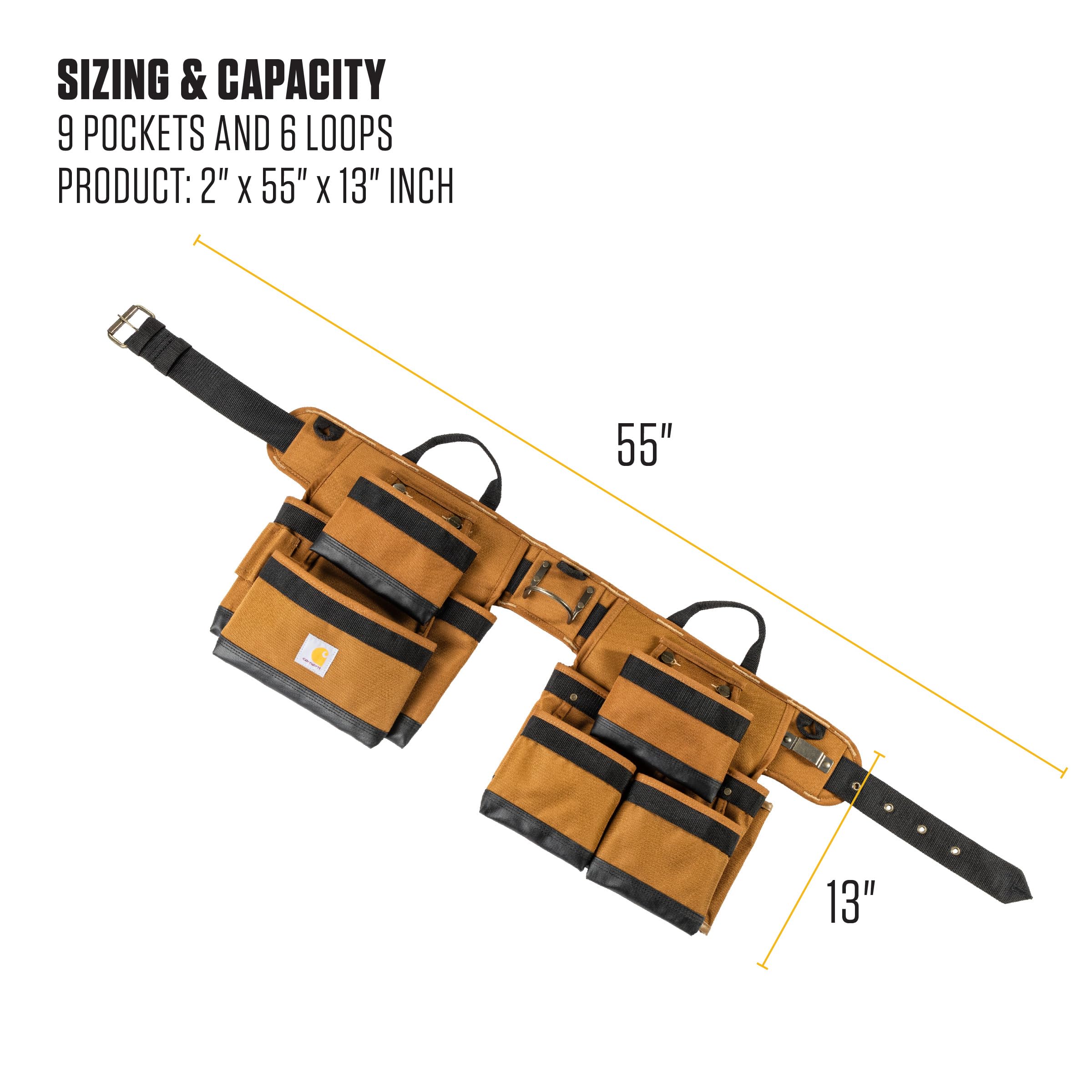 Carhartt Padded Tool Belt, Rugged Tool Belt with Tool & Fastener