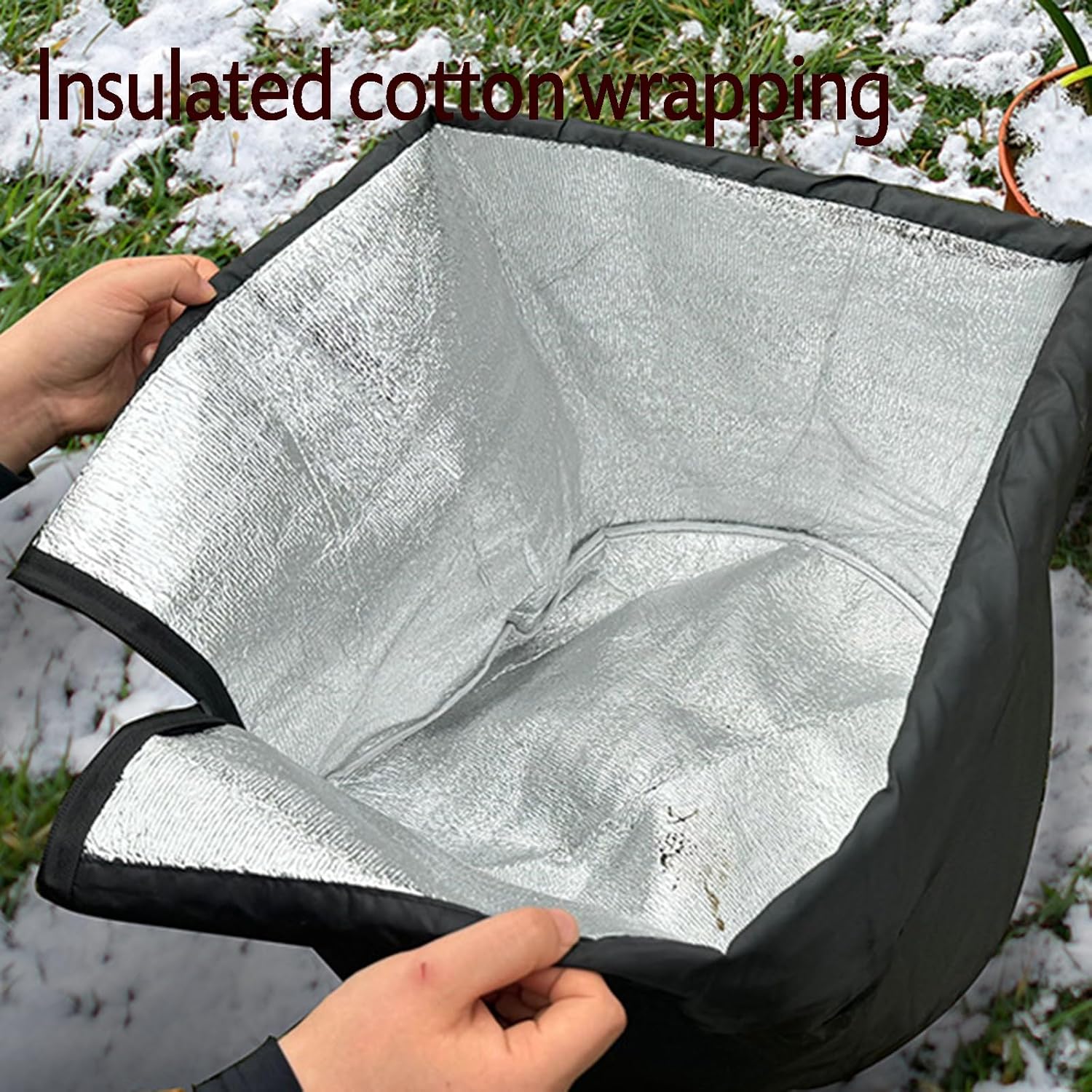 2-pcs Potting Heat Protectors Winter Plant Cover, with Drawstring and Zipper, Year-Round Potted Plant Protection(45x50cm)