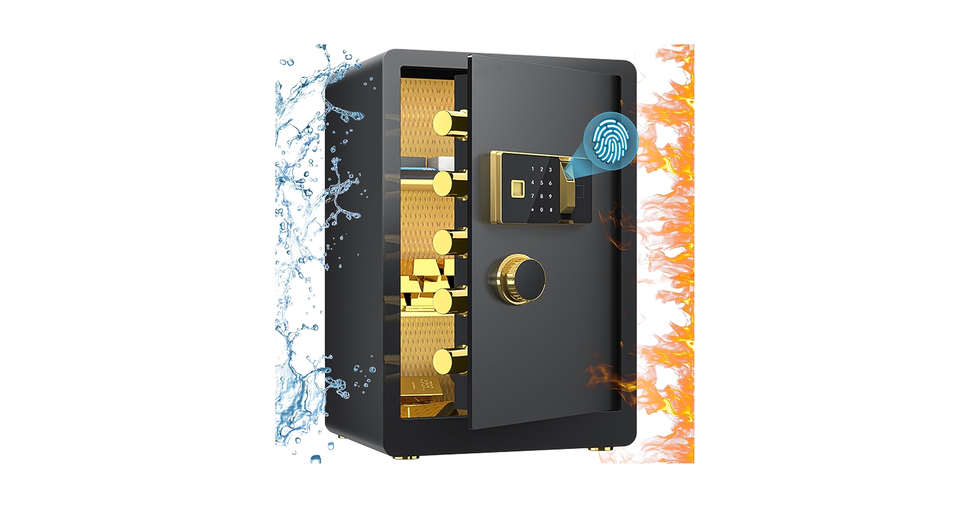 Amazon.co.jp: 75L 超大型 指紋認証 金庫 固定可能 家庭用 A付き