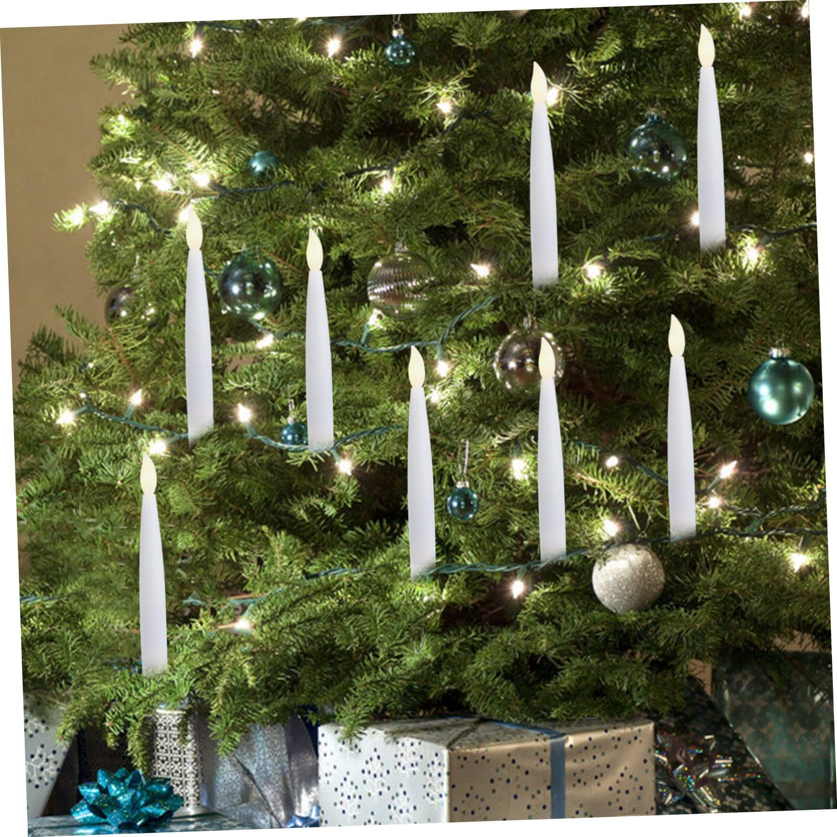 12 Juegos Velas LED Cálidas Efecto para Árbol de Navidad Juego de Unidades con Clips y Ganchos Decoración Duradera para Fiestas y Navideño