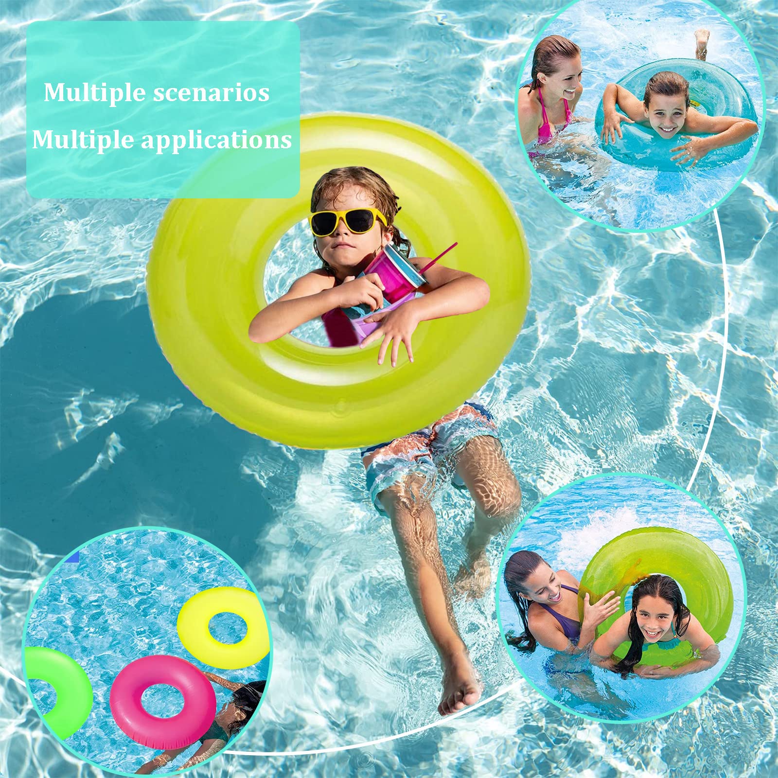 Anello da nuoto gonfiabile per bambini, adulti, materasso ad aria per piscina, giocattolo acquatico, gonfiabile, per ragazzi, ragazze, estate, piscina, spiaggia di sabbia
