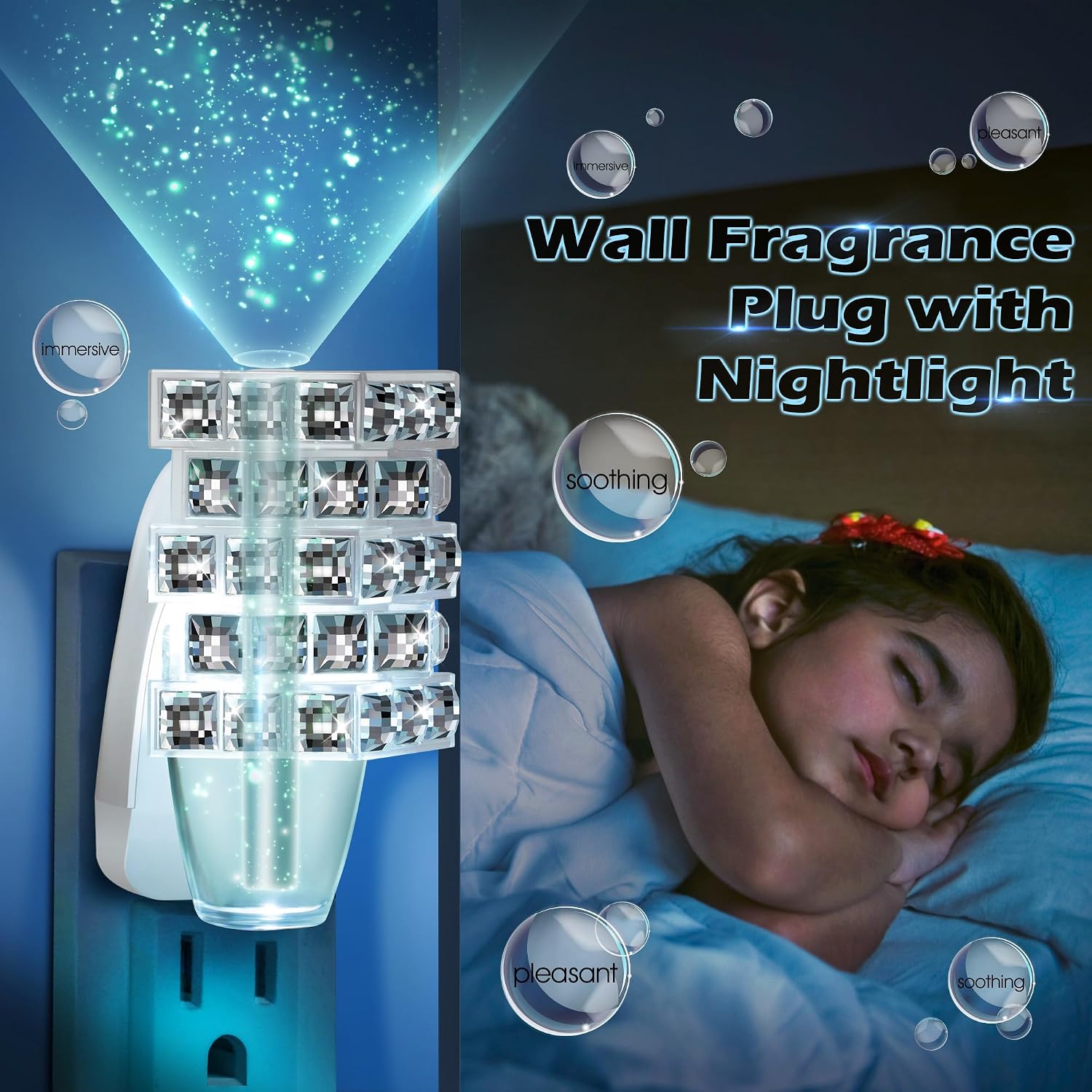 Hohean Wall Fragrance Plug in with Night Light, Compatible with Bath & Body Works WallFlower Fragrance, Wall Plug Fragrances Oil Diffuse with Nightlight for Home, Office(1 Pack,Irregular)