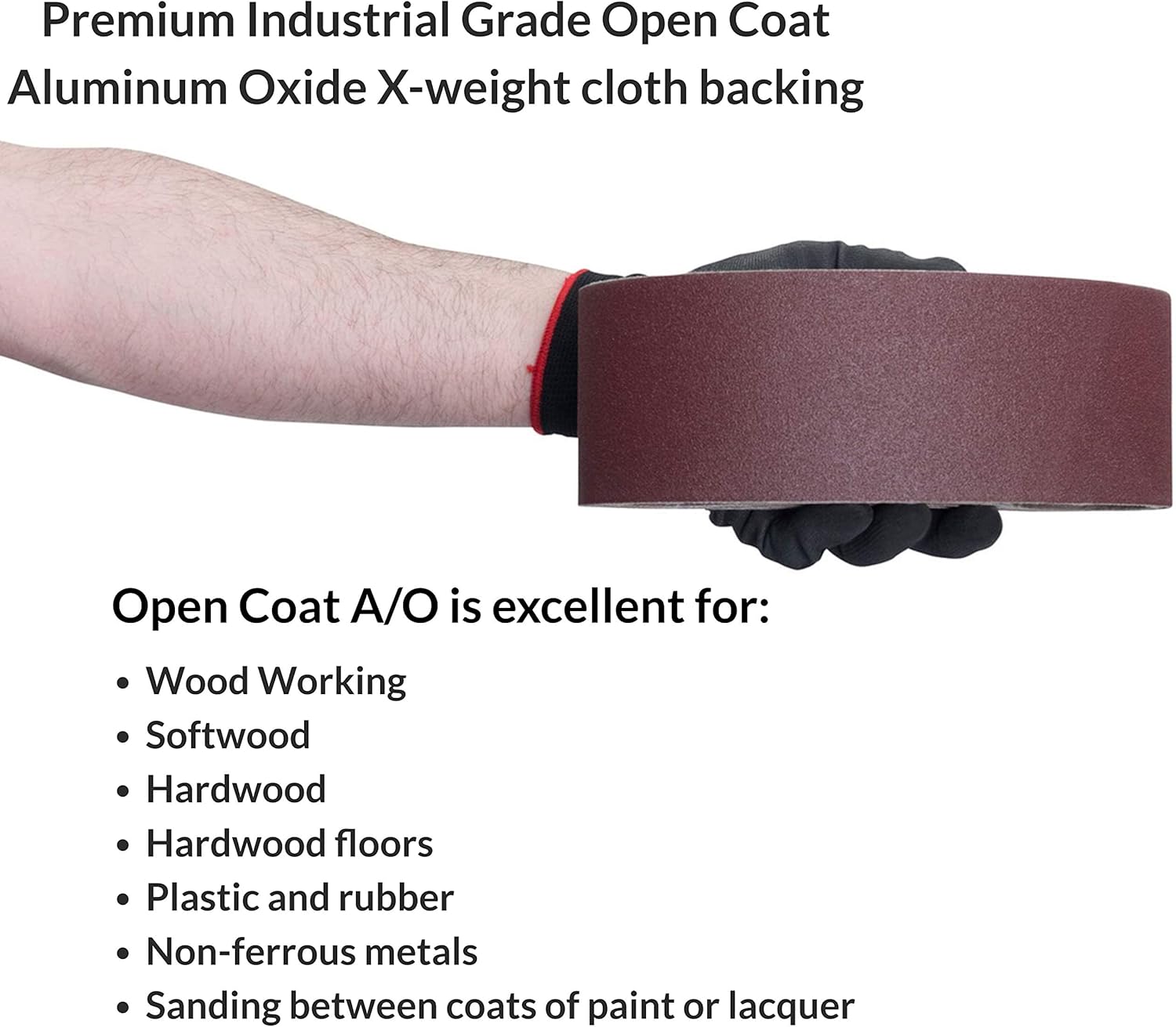 Red Label Abrasives 4 X 132 Inch 120 Grit Aluminum Oxide Multipurpose Sanding Belts, 3 Pack