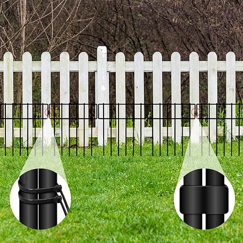 Miniatura 4 de Paquete de 10 vallas de barrera para animales, sin excavación, 10.8 pies de largo x 12 pulgadas de alto, de metal a prueba de óxido, valla de metal