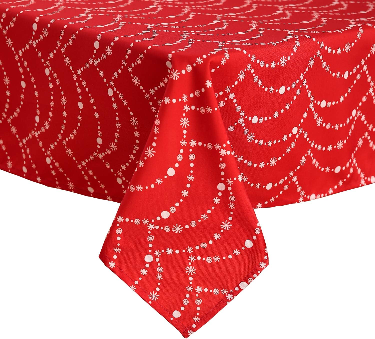 ๐ฅ Deconovo Decorative Table Cloth Oxford Water Wrinkle Stain Resistant Printed Oblong Tablecloth for Birthday Party, 54 x 72 Inch, Christmas String ๐ฅ Deconovo Decorative Table Cloth Oxford Water Wrinkle Stain Resistant Printed Oblong Tablecloth for Birthday Party, 54 x 72 Inch, Christmas String