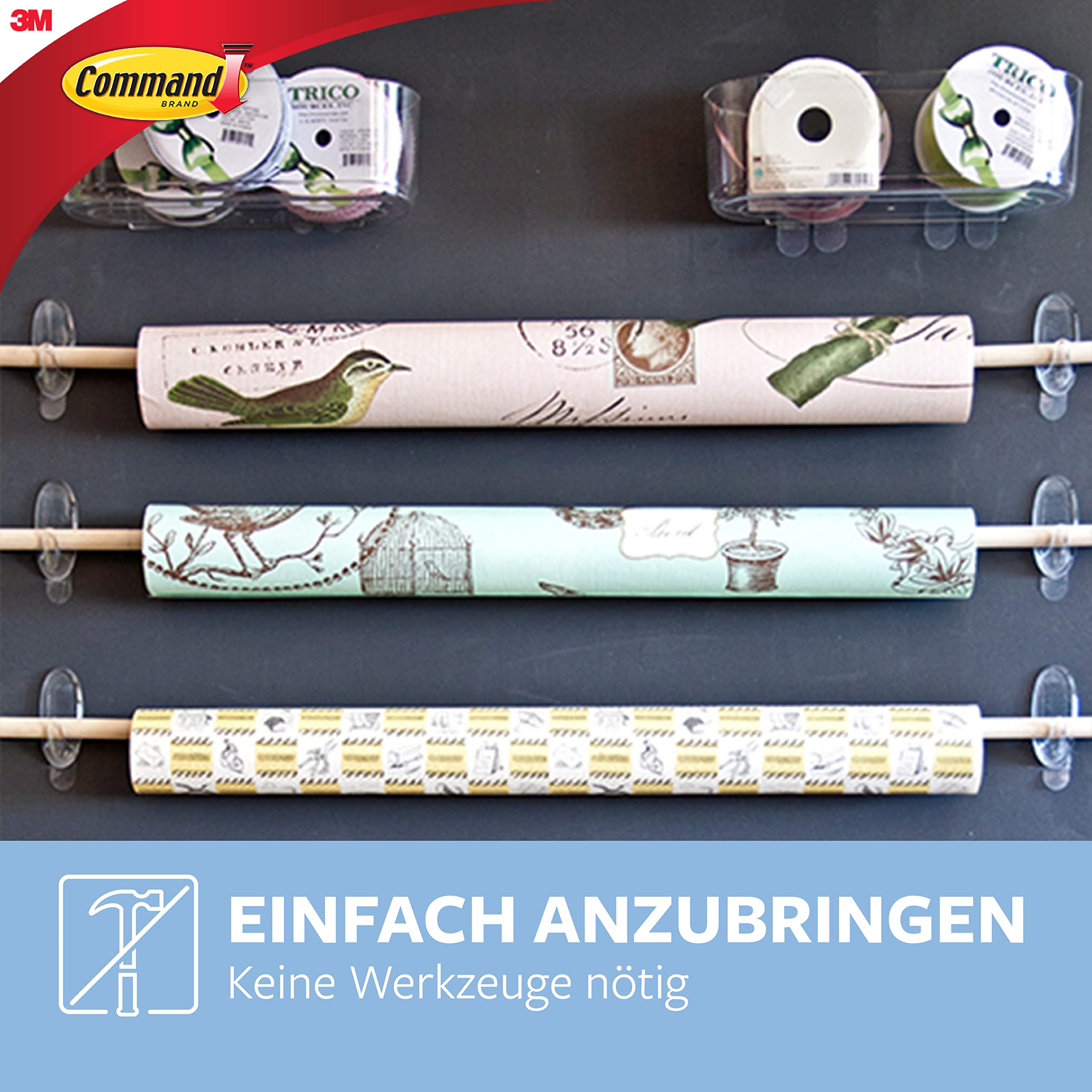 Command 17091CL Haczyki, Przezroczysty, 2 szt.