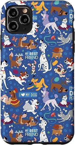 Funda para iPhone 11 Pro Max Disney Dogs I Love My Dog Azul