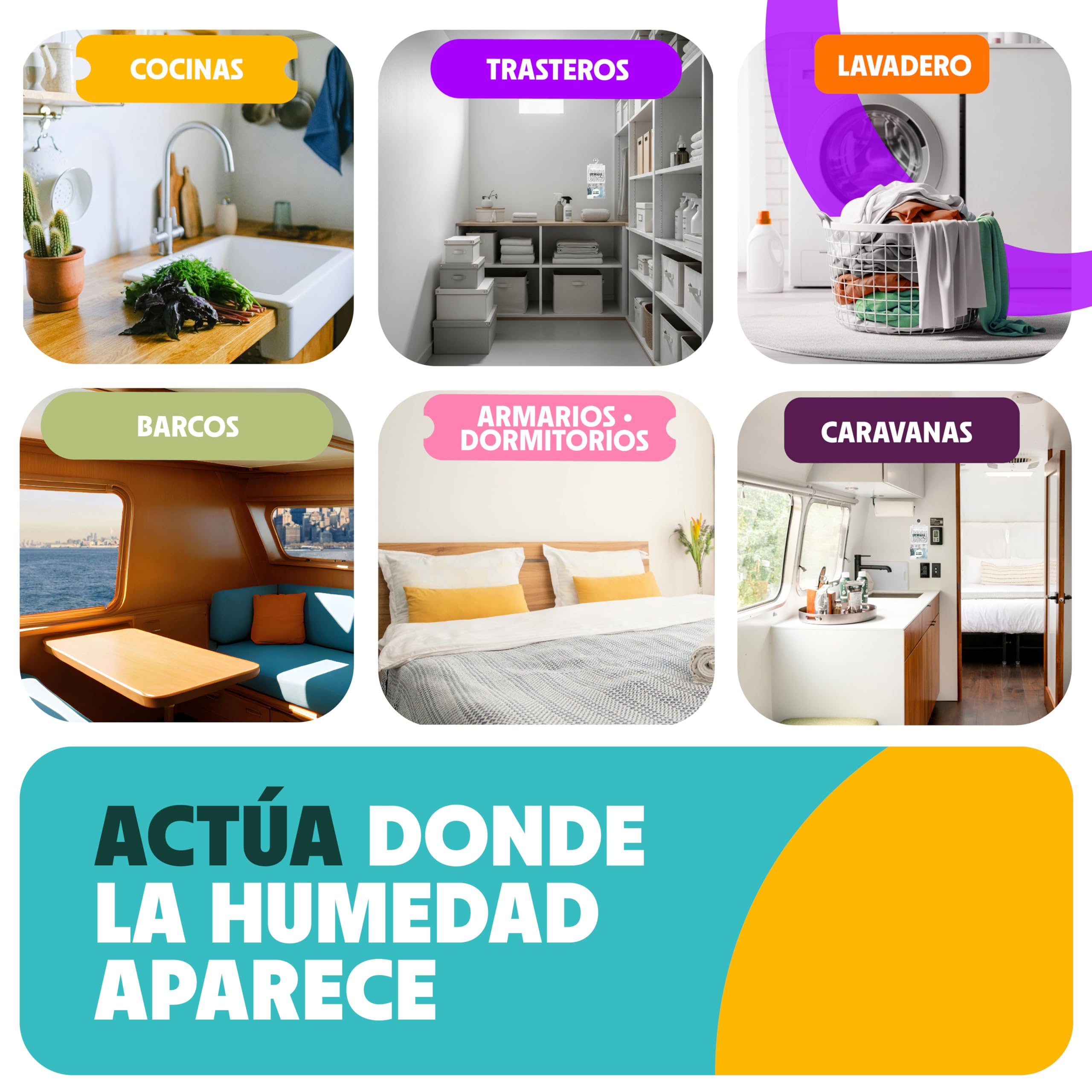 Bolsas Antihumedad Armarios XL - DRYBOSS - Deshumidificador para armario que absorbe humedad y condensación en pared, habitación, cajones y ropa, ayuda contra moho y olores - Pack 10 (2,5 kg) — view 4