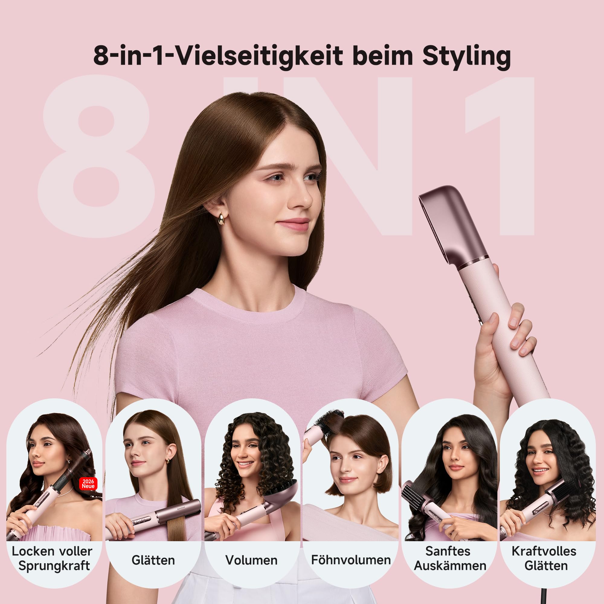 Dreame AirStyle Era Multi-Styler 8-in-1 Airflow Styling Schnelles Trocknen Glätten Locken Volumen Kaltluftfunktion