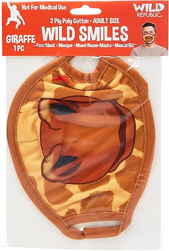 Máscara facial Wild Republic Wild Smiles, máscara facial reutilizable, lavable, máscara de medio rostro