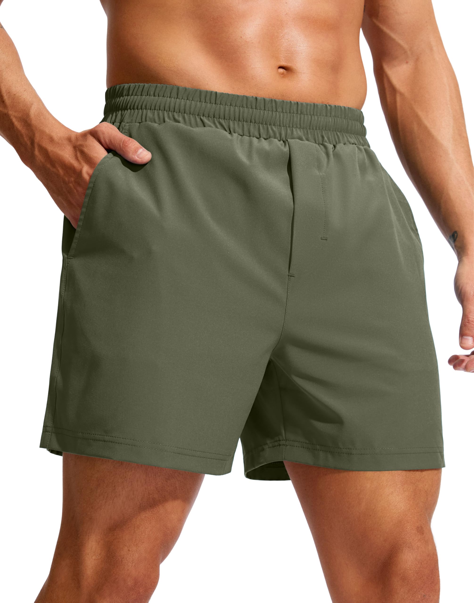 Soothfeel Mens Athletic Workout Shorts with Zipper Pocket 5 7 Running Gym Shorts for Men Lightweight Quick Dry