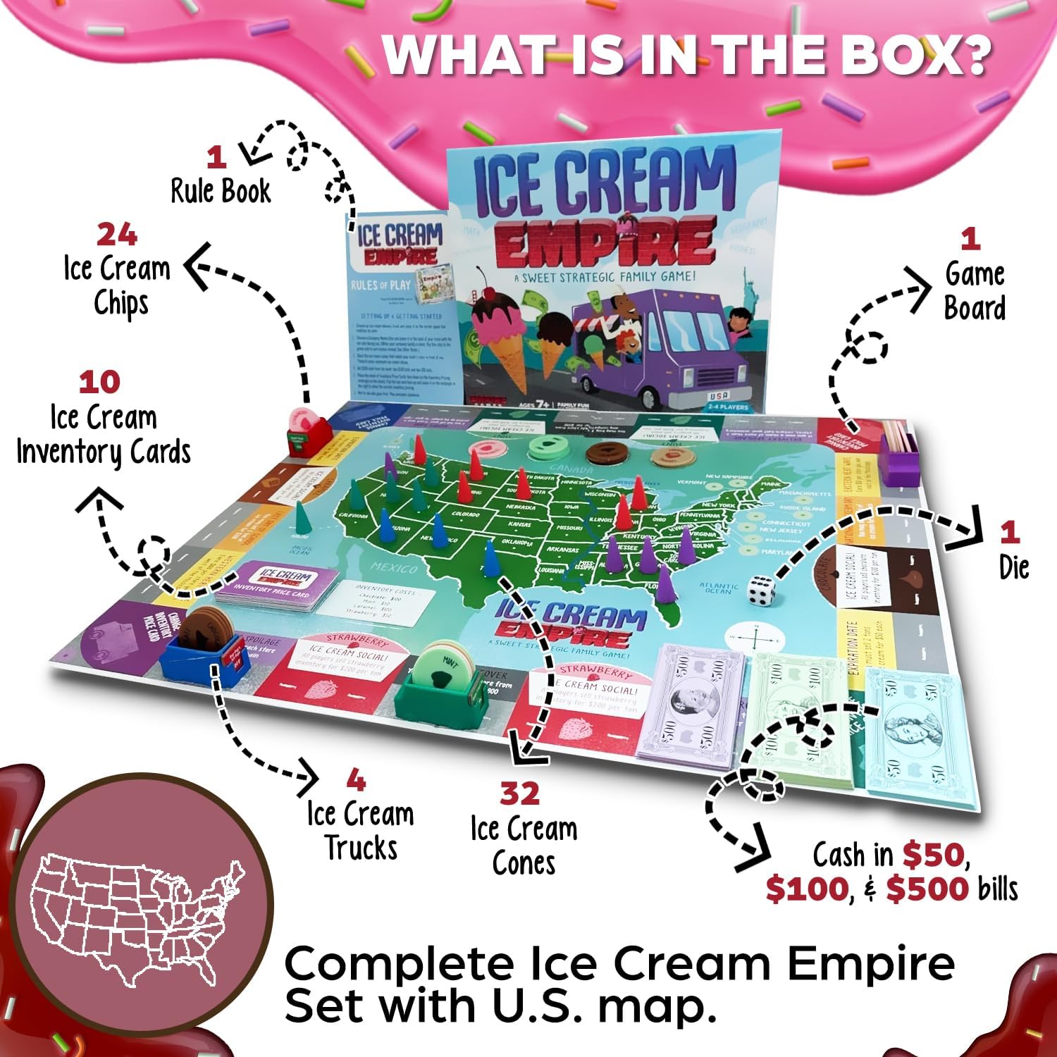 Ice Cream Empire by Empire Games –Strategic Family Game for Adults, Teens & Kids Ages 7+, Build Your Ice Cream Business Board Games for Adults & Kids, Educational Kids Games for Game Night Fun - Image 5