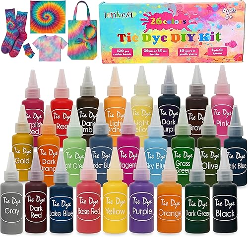 Kit de teñido anudado para niños y adultos, juego completo de teñido anudado con polvo de teñido anudado en paquetes de recambio de teñido anudado