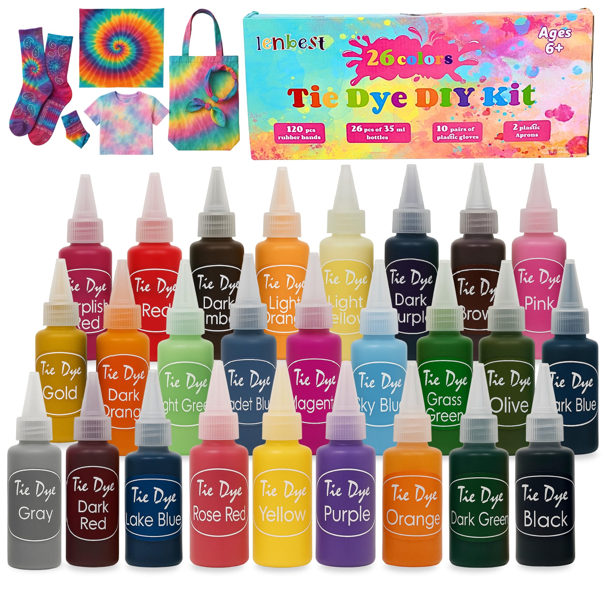 Tie Dye Kit 18 kleuren - levendige permanente textielverf voor kinderen