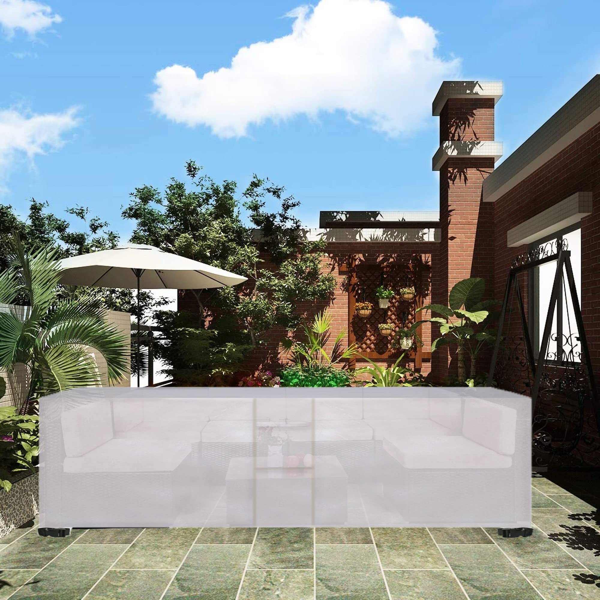 Wytrzymałe wodoodporne pokrowce na meble ogrodowe, prostokątne, 180 x 120 x 74 cm, wiatroszczelne, na stół i krzesła, pokrowiec ochronny na sofę, trwały, odporny na promieniowanie UV