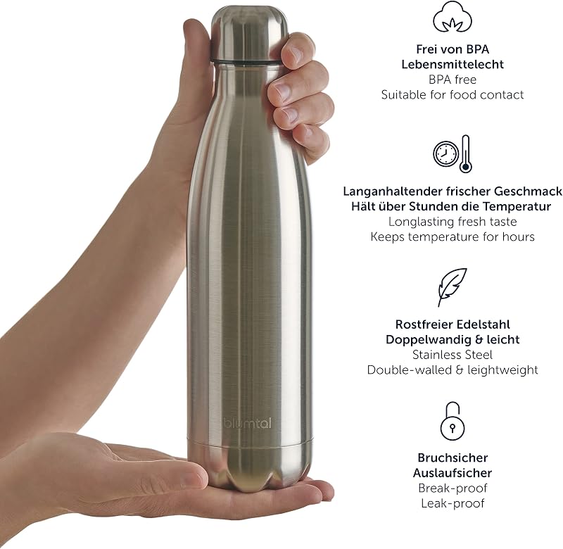 Blumtal Charles rozsdamentes acél termosz 1000ml, BPA-mentes, hőtartó kulacs