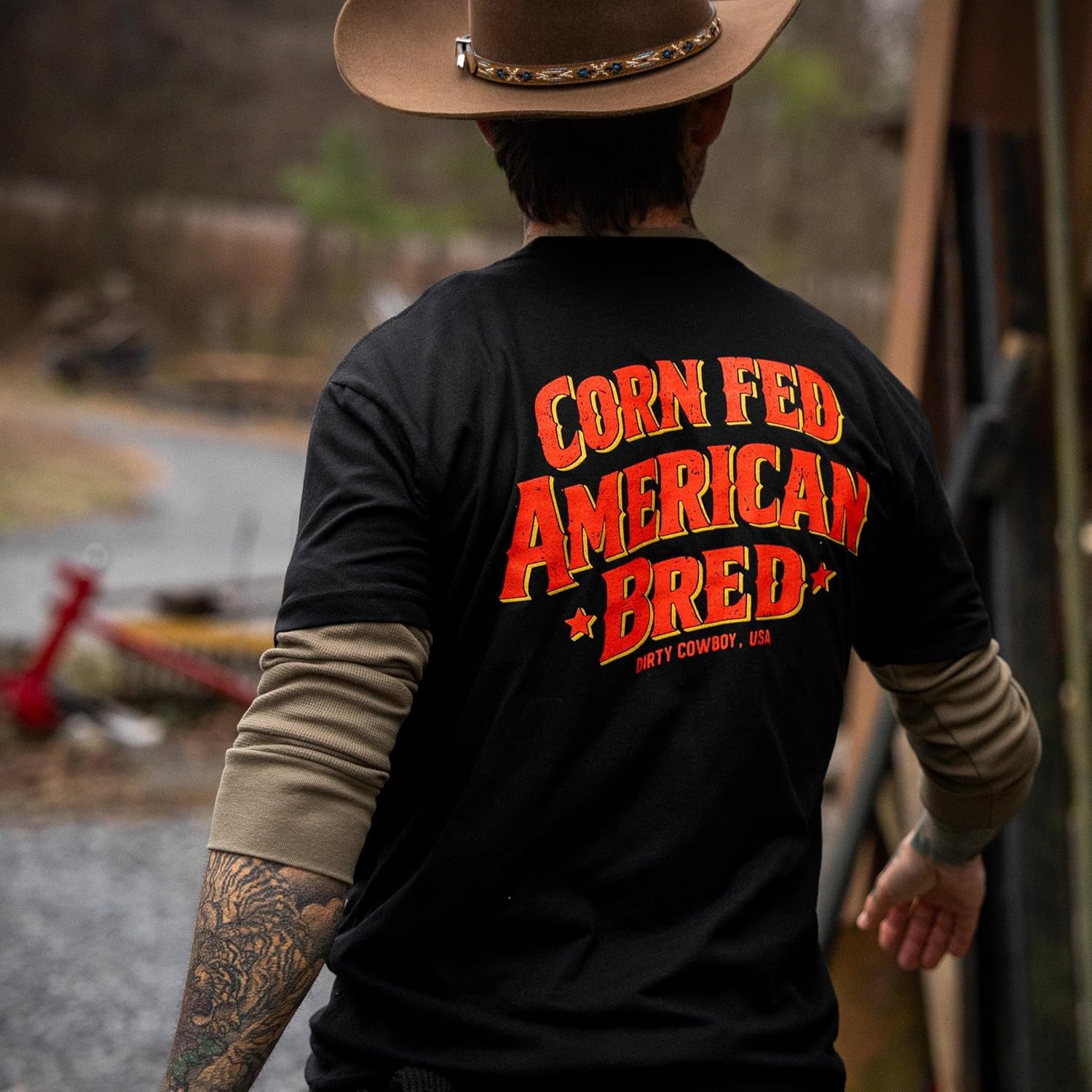 Combat Iron Men’s Graphic T-Shirt – Corn Fed, American Bred - Athletic Fit Everyday Tee