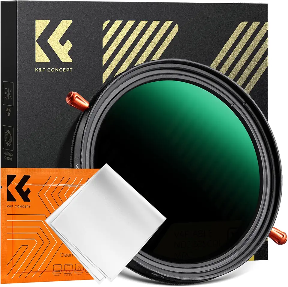 K&F CONCEPT Filtro Fader Variável ND2-ND32 ND de 82 mm e Filtro Polarizador Circular CPL 2 em 1 para Lente de Câmera Sem Ponto X Resistente a Riscos (Série Nano-X)