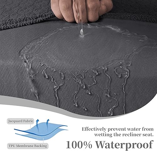 Miniatura 76 de Fundas 100% impermeables para sofá reclinable seccional, fundas para sofá reclinable en forma de L, funda para sofá seccional de esquina en forma de