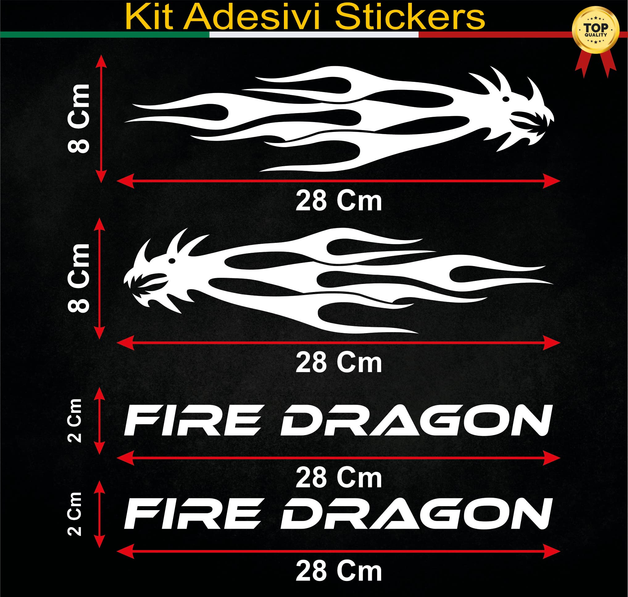 Adesivi Compatibili con Yamaha BOOSTER MBK Deezer FIRE DRAGON DX-SX accessori stickers Motociclo colore a scelta COD.M0284 (Nero)
