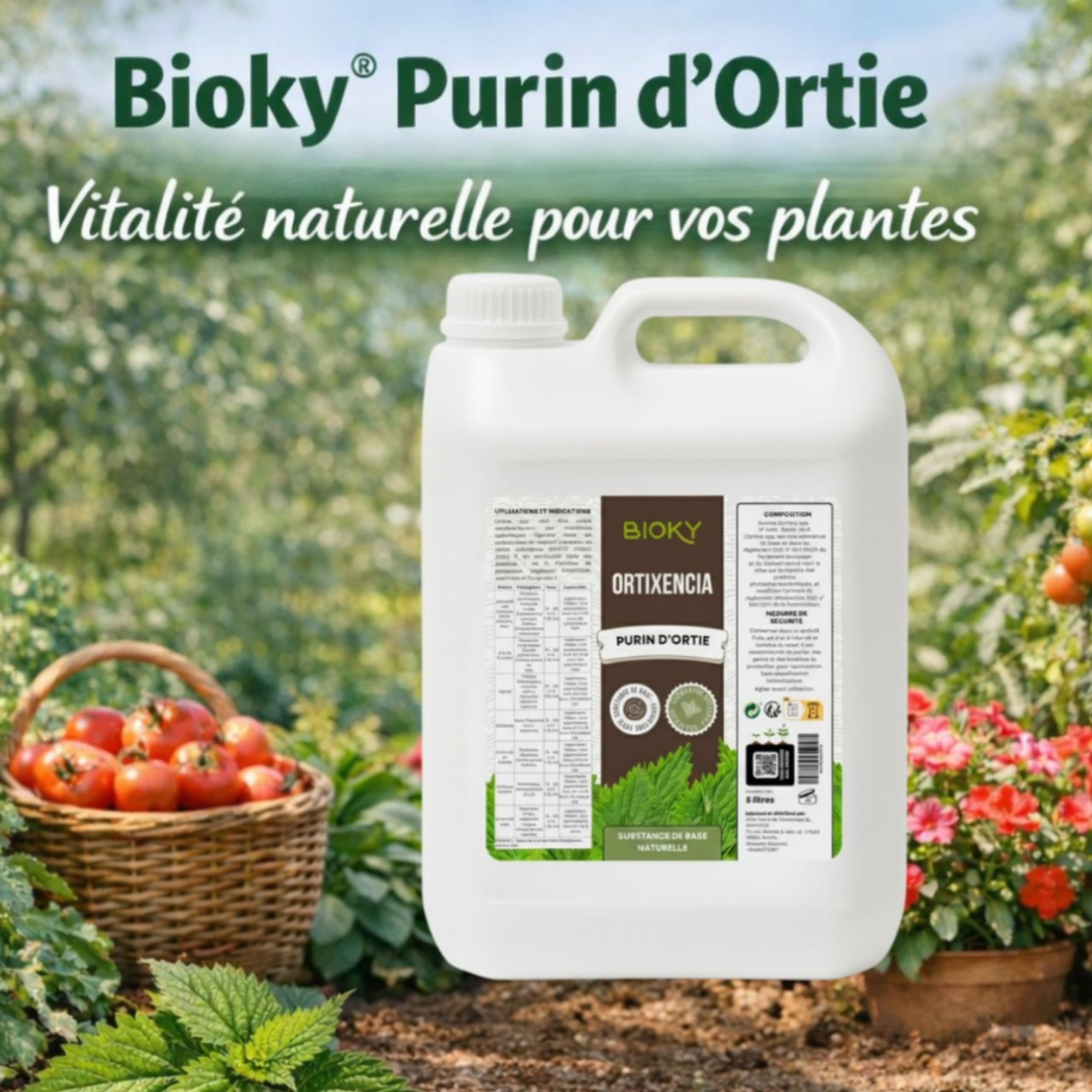 Purin d'Ortie concentré pour Plantes 5L - Action Fongicide, Insecticide et Acaricide - Correcteur de Carences en Fer (chlorose ferrique)