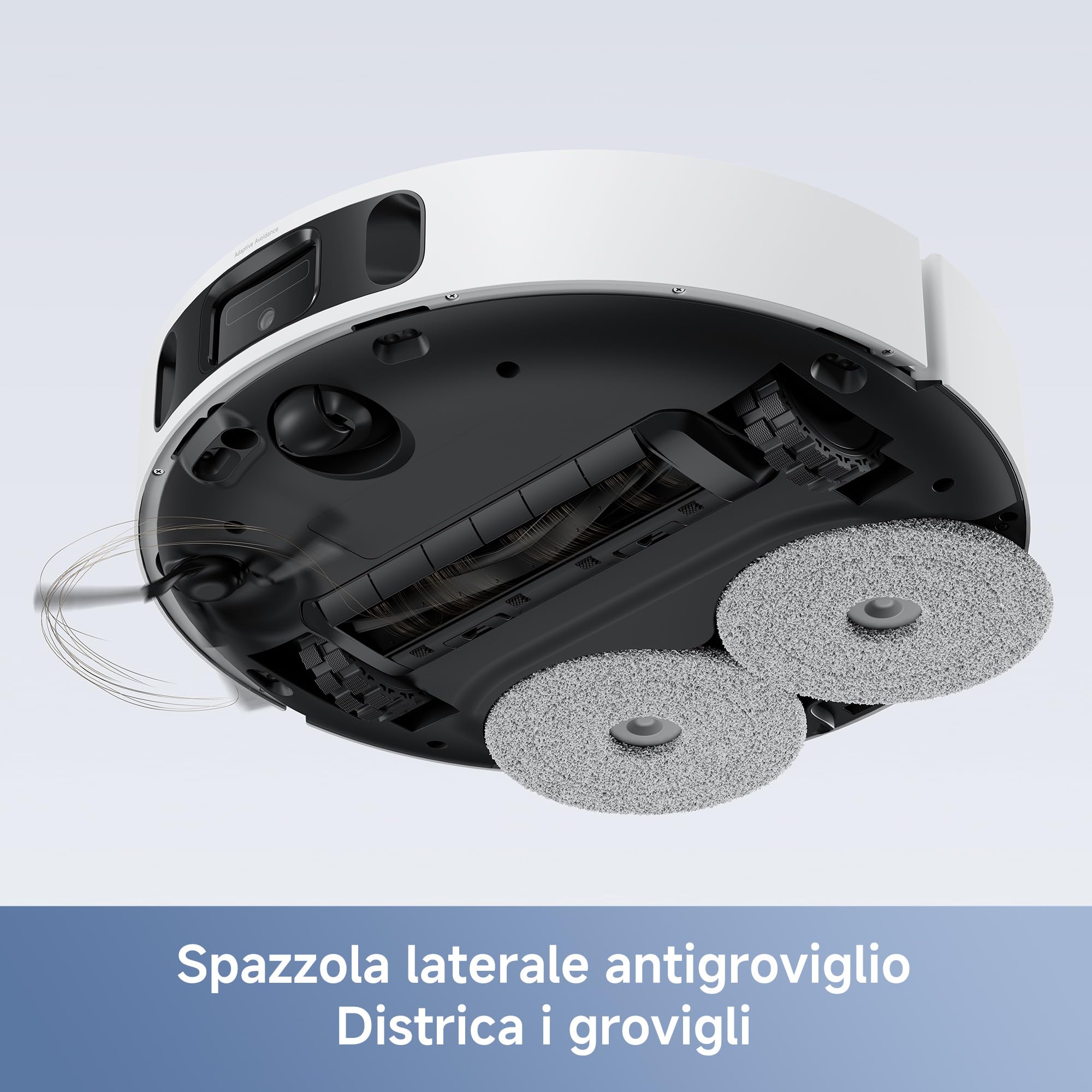 Mova E40 Ultra Robot Aspirapolvere e Lavapavimenti, Potenza 19000Pa, Tecnologia Mocio MaxiReach, Spazzola Laterale Antigroviglio, Stazione All-in-One, 75 Giorni di Pulizia Automatica,Bianco