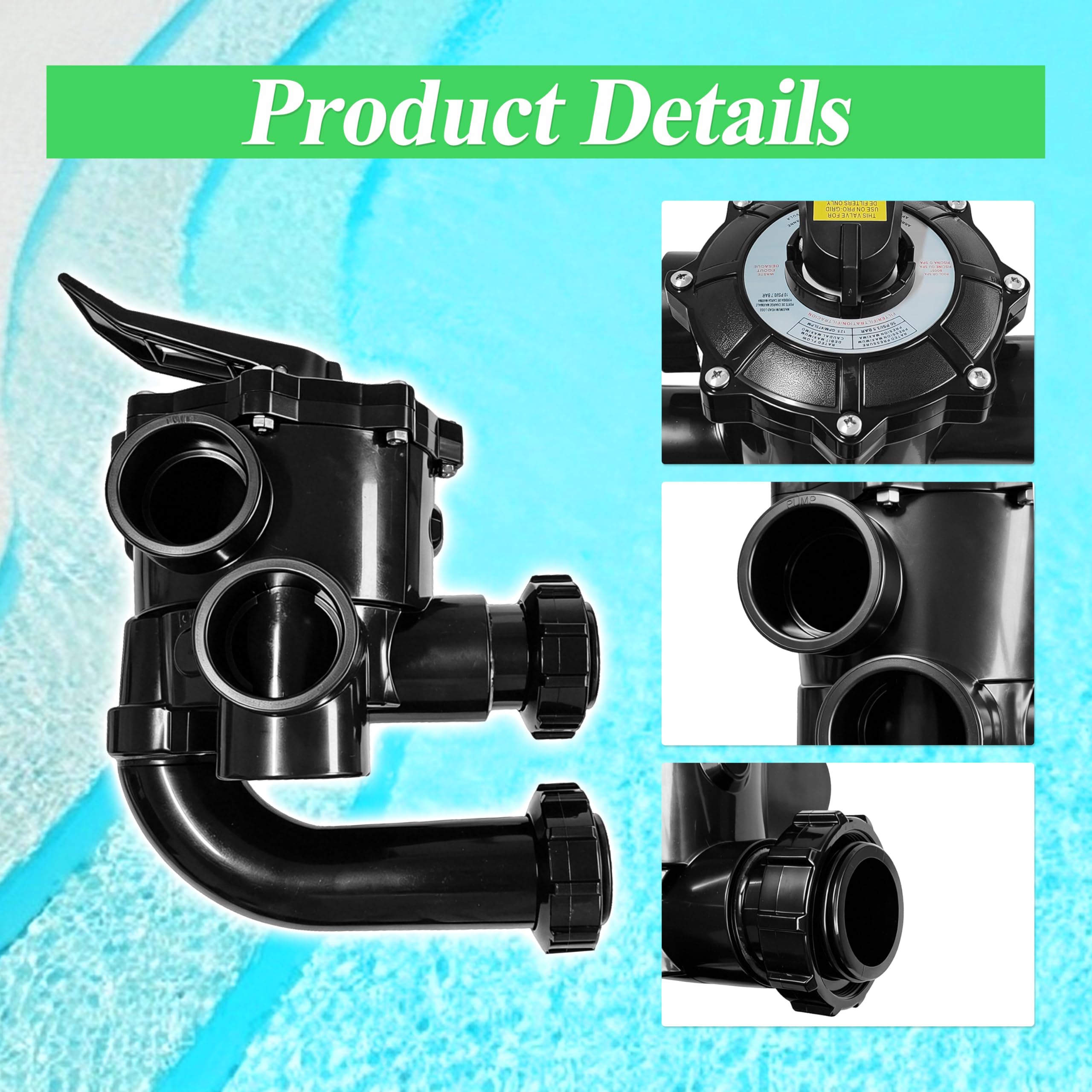 SP0740DE - Conjunto de válvula de repuesto para Hayward compatible con filtro D.E. Válvula SKT de 4 vías de 5 cm
