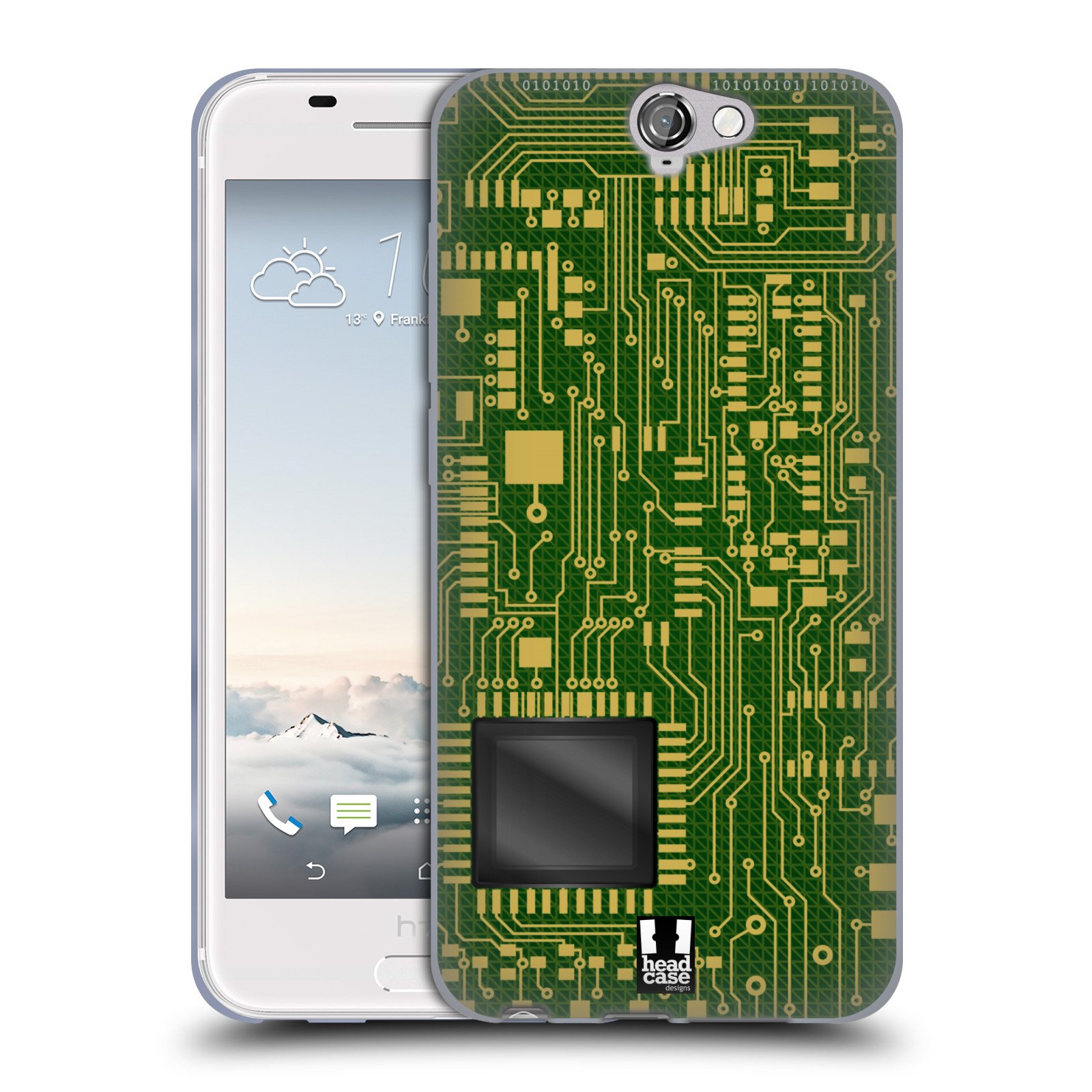 Head Case Designs Dark Green Circuit Boards Soft Gel Case Compatible With HTC One A9