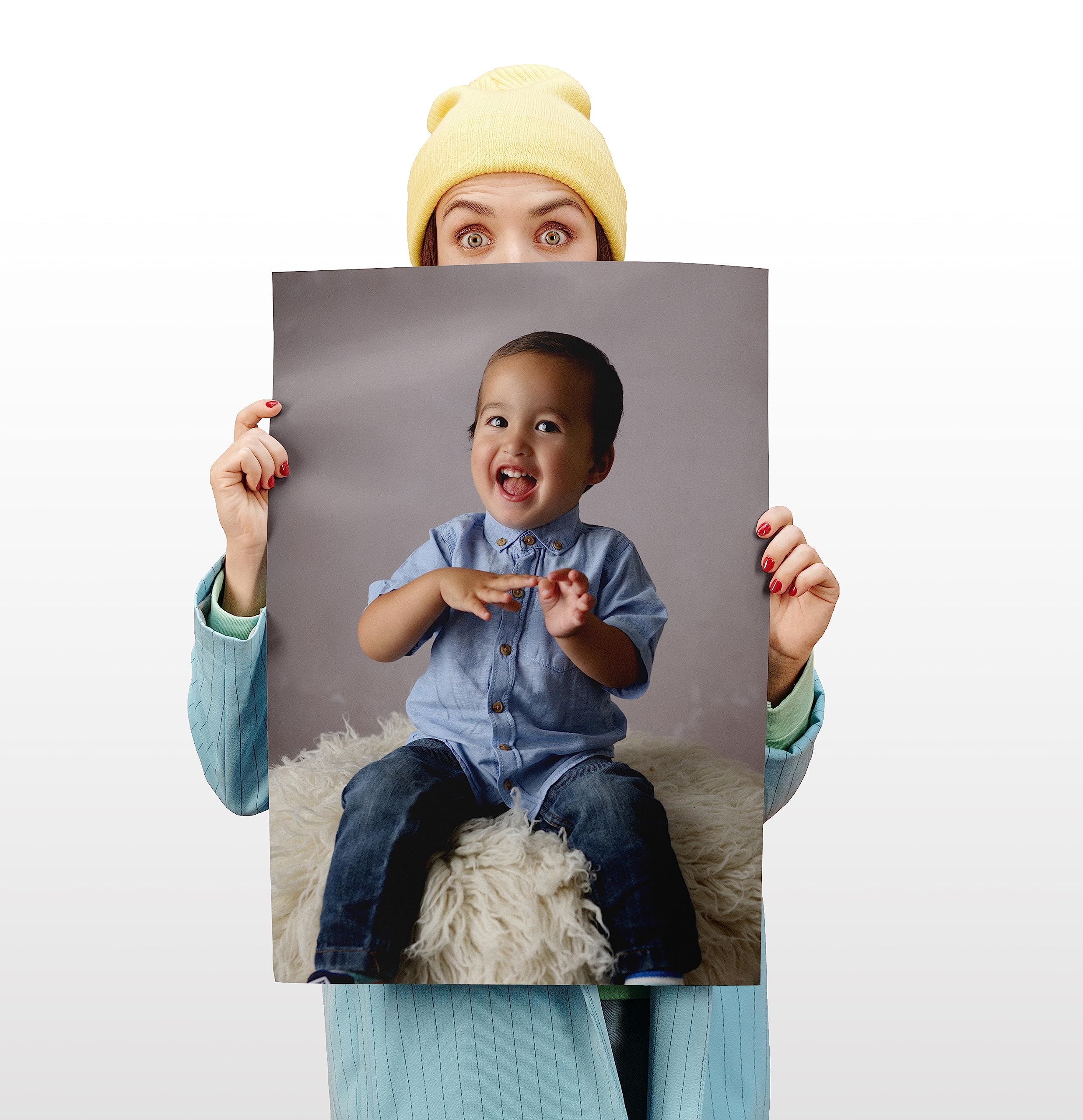 White Personalised Photo Poster Custom Photos Posters Picture Printed Image Prints Gifts Home Decorations Wall Art Customised Prints (A4)