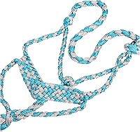 Vista 4 de Weaver Leather Cabestro de cuerda trenzada con correa de 10 pies, rojo/negro, caballo promedio