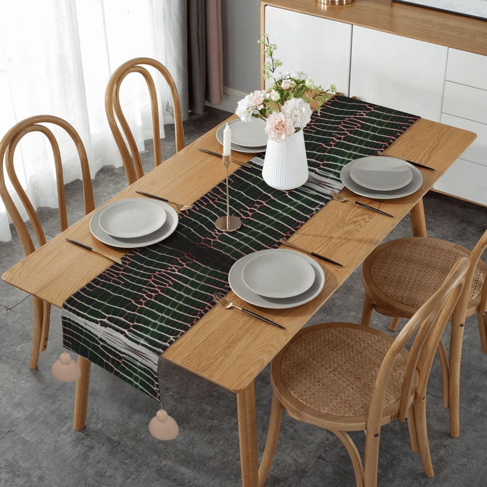 Chemin de table rustique crocodile sublime votre repas de Noël