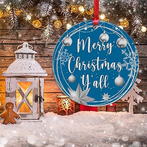 Miniatura 37 de Christmas Ornament Merry Christmas Y'all Christmas Tree Decorations Gold Snowflake Ball Wreath Novelty Acrylic Ornaments Xmas Gift Home Xmas Tree