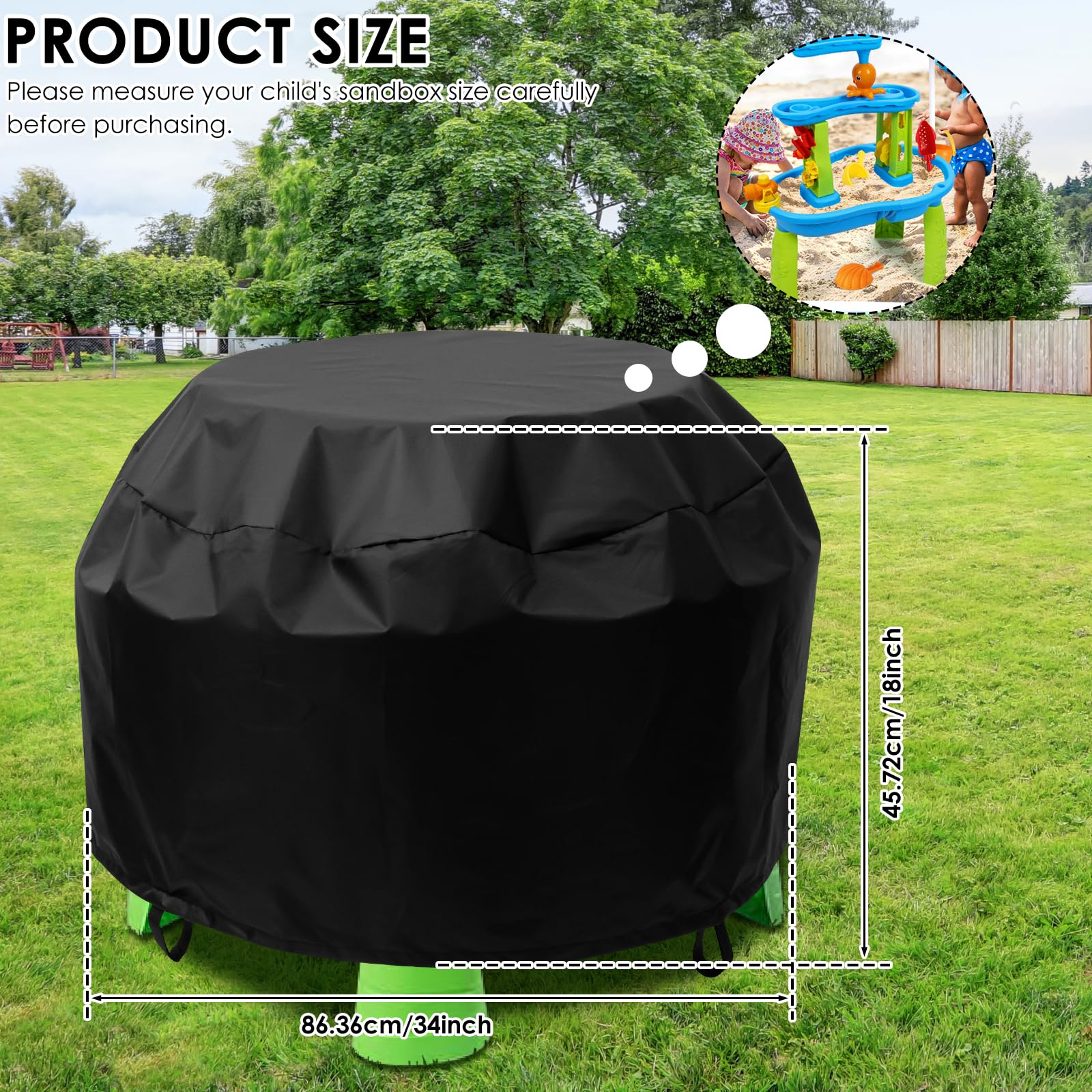 Kids Water Table Cover Waterproof Oxford Cloth Outdoor Water Play Table Toys Covers 34 x 18 x 34 in Heavy Duty Protective Cover, Sand Tables Accessories for Children Toddler Boy and Girl - Image 2