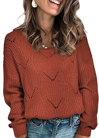 Dokotoo Womens Sweaters 2026 Cute Elegant Hollow Cable Knit Tops