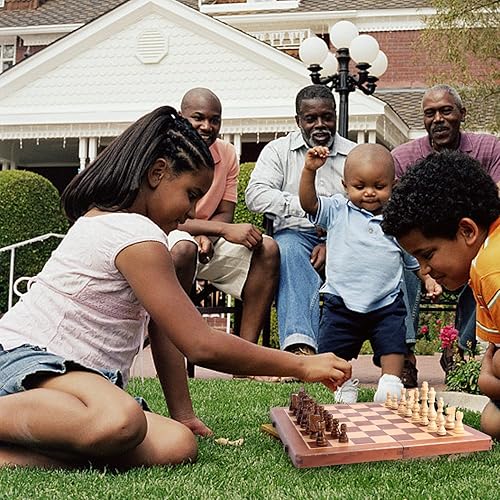 Vista 56 de GSE Games & Sports Expert Juego de ajedrez de madera de 15 pulgadas, juego de tablero de ajedrez plegable con ranuras de almacenamiento de piezas