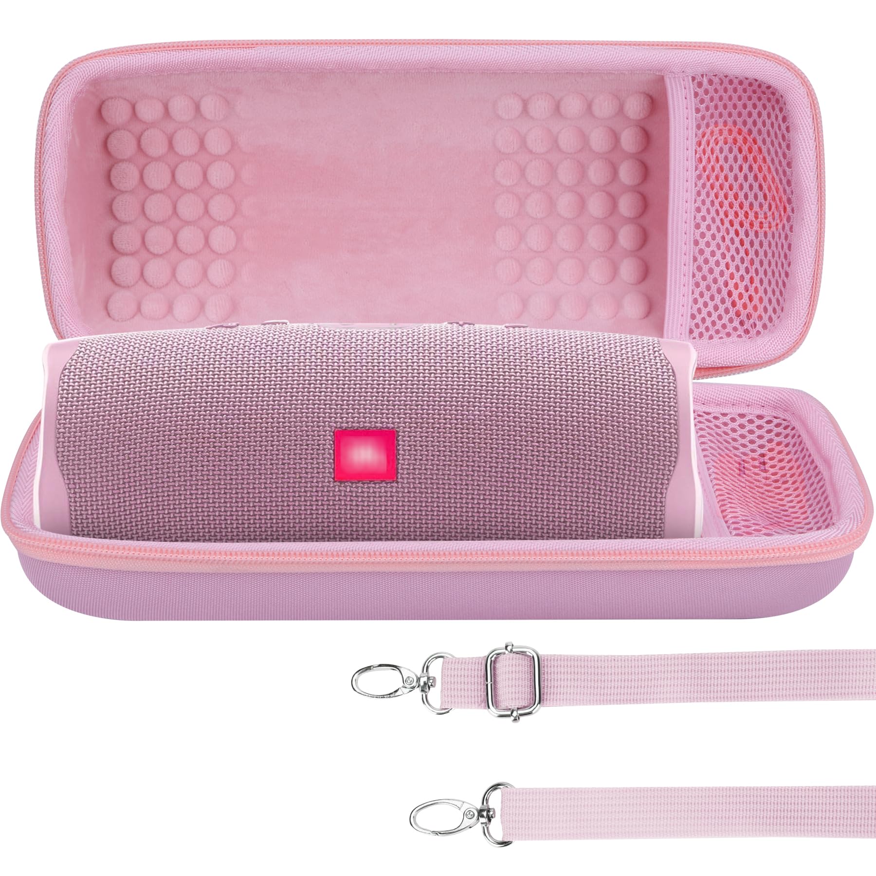 Lebakort Hard Case Compatible with JBL Charge 5 Charge 4 Waterproof Speaker (Pink case)