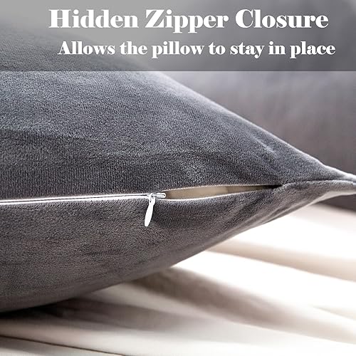 Miniatura 43 de TELUS 2 Pack Zippered Velvet Standard Pillowcases, Super Soft and Cozy Luxury Fuzzy Flannel Pillow Cases with Zipper, 20x26 Inches, Light Blue
