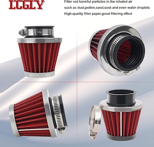 Miniatura 6 de 2 filtros de aire universales de 1.654 in para GY6 125CC 150CC 200CC 250CC Dirt Bike ATV Quad Scooter Go Kart compatible con Kawasaki Suzuki Yamaha