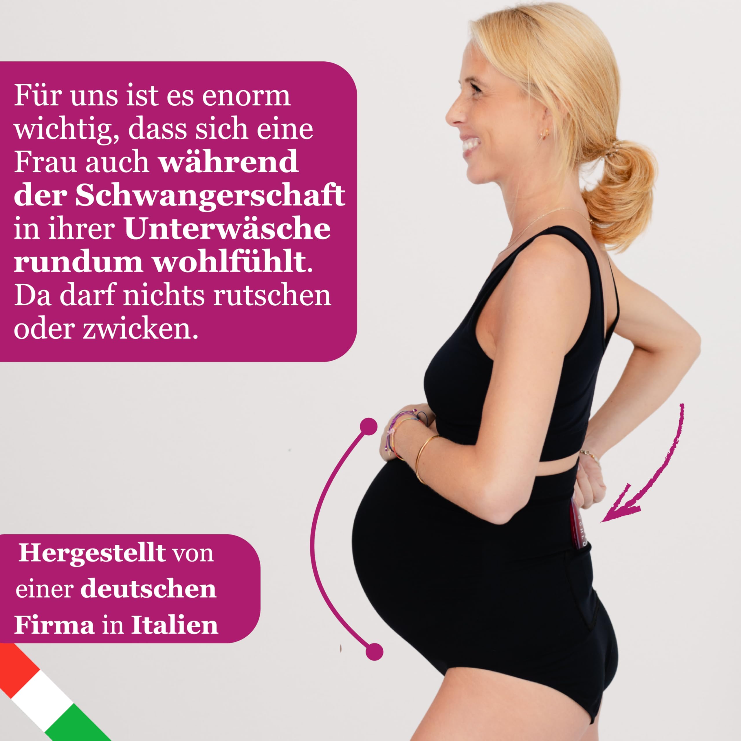 Kaiserschlüpfer Rückenschmeichler Mama - Der Schwangerschaftsslip mit angenehmer Rückenwärme - Umstandshose inklusive Wärmepad