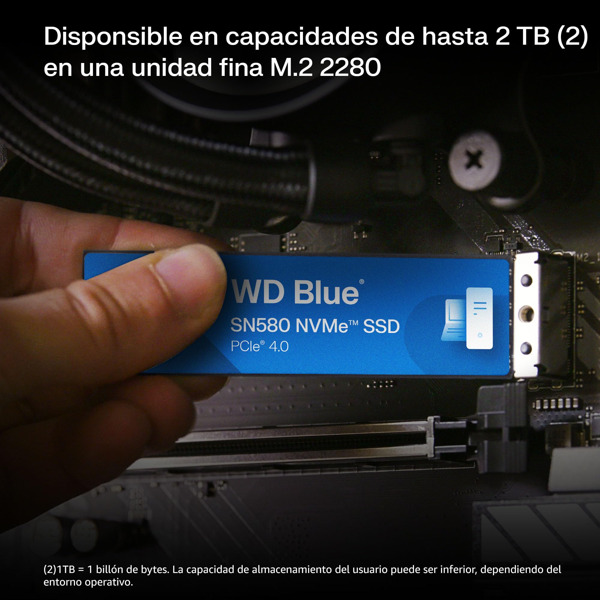 WD Blue SN580 500GB, M.2 NVMe SSD, PCIe Gen4 x4, con hasta 4.000