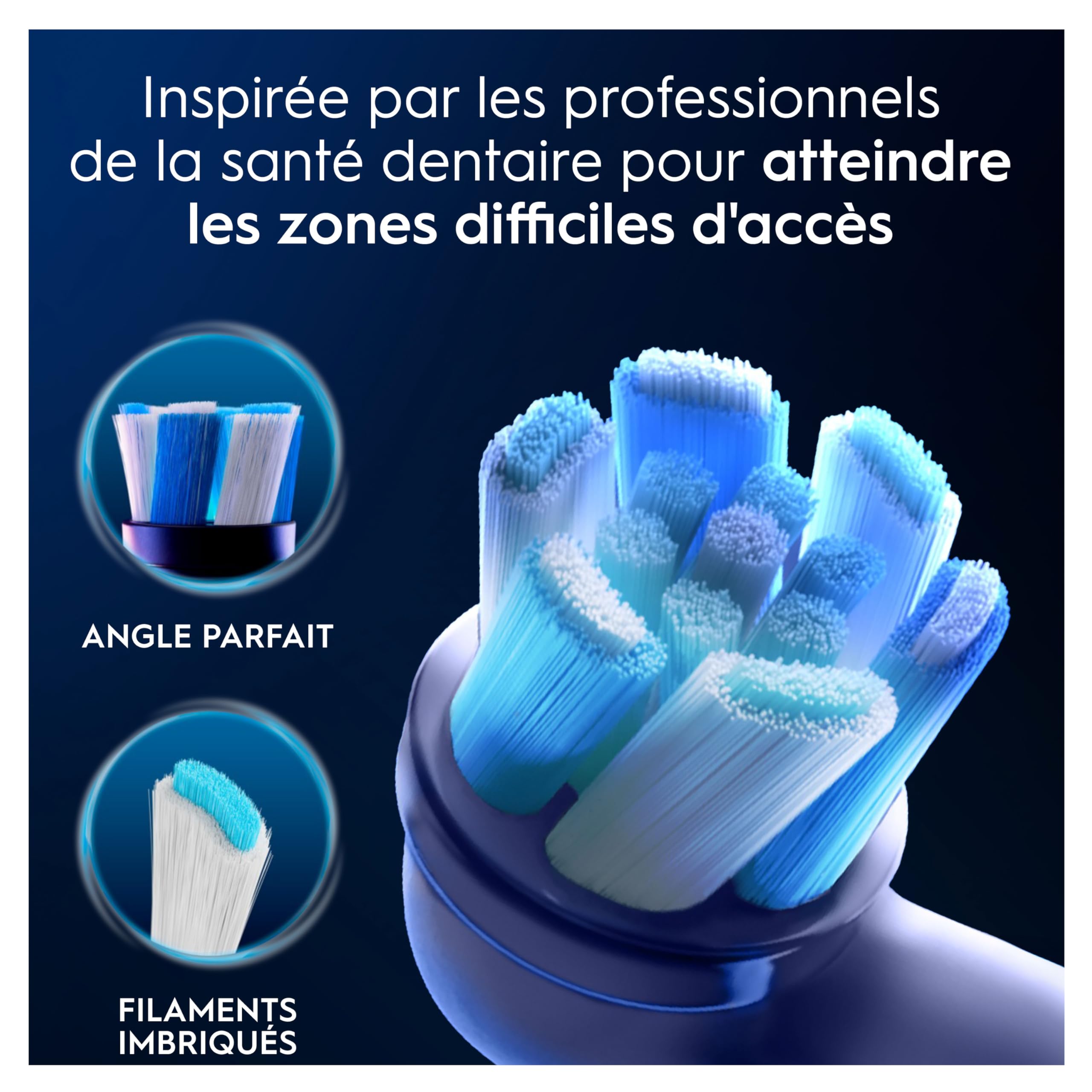 Oral-B Brossettes de Rechange Ultimate Clean, lot de 8, Blanches | Recharges Brosse à Dents Électrique iO, pour Adultes, Tête Ronde pour un Brossage en Profondeur, Emballage en Carton