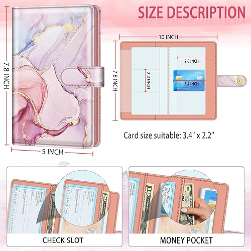 Miniatura 2 de Organizador de tarjetas de visita para mujeres y hombres, unisex, de piel sintética, portátil, para libros, organizador de tarjetas de crédito,