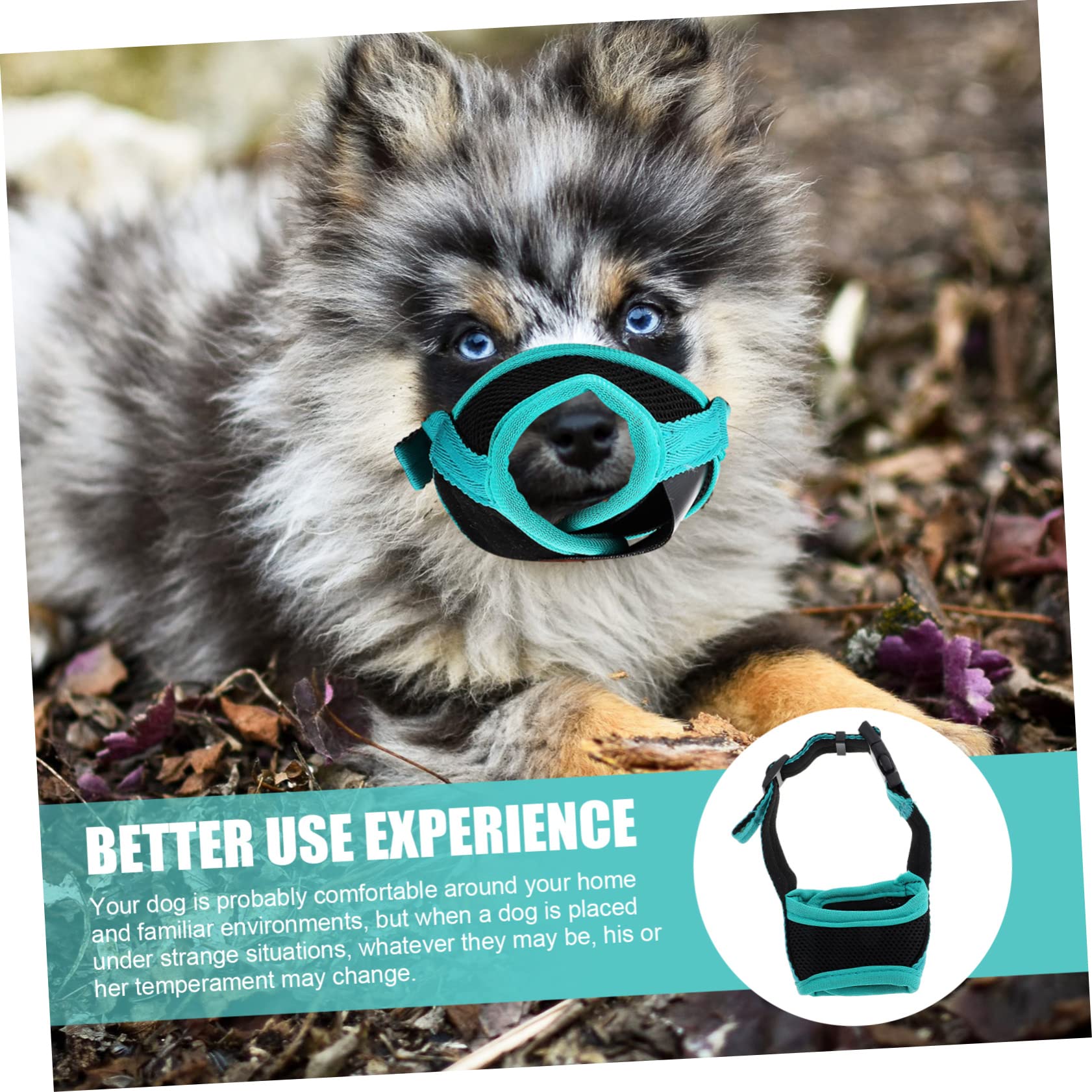 HOLIDYOYO Dog Mouth Cover Adjustable Cotton Muzzle for Puppy Prevent Biting Chewing Easy to Use for Outdoor Activities