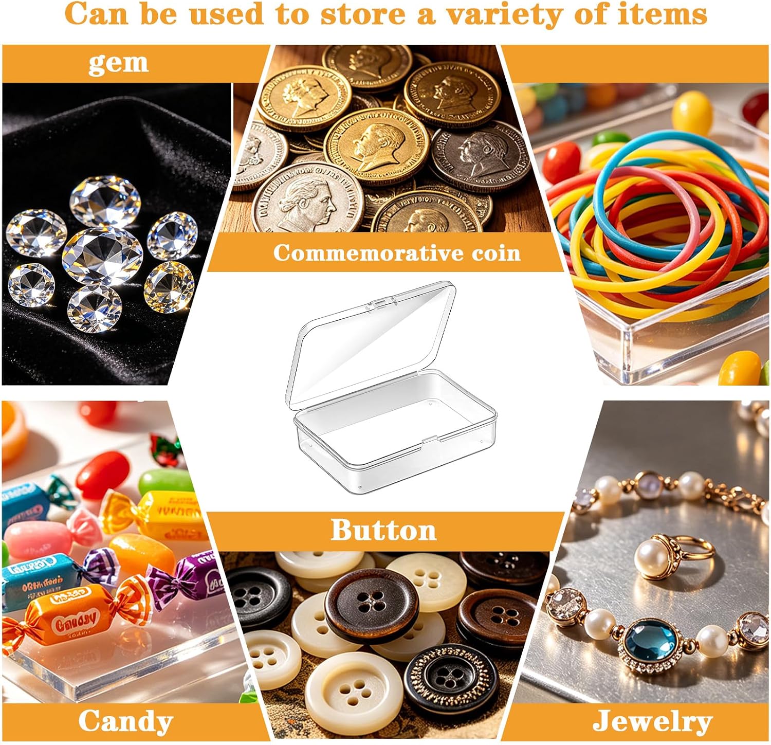 Classicseali 4 Pcs Small Plastic Storage Box,3.74 X 2.55 X 1 in,Small Clear Storage Box,Mini Plastic Case with Lid for Collecting Beads,Jewelry,Crafts,Business Cards,Screws