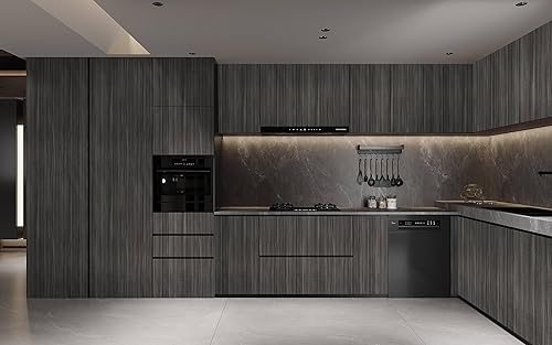 Miniatura 7 de Heroad Papel de contacto de madera, papel de contacto de grano de madera gris para armarios, encimeras, papel tapiz autoadhesivo impermeable,