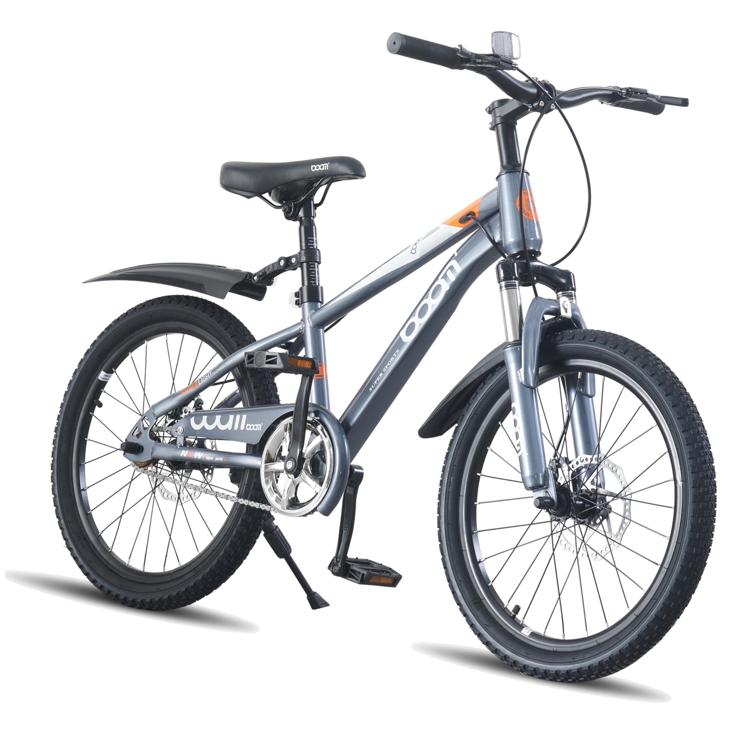 LSLIFE Kids Mountain Bike for Boys, 20 Inch Kids Bicycle for 9-13 Years Old Boy with Shock Absorber Boys Mountain Bicycle with Dual Disc Brake (Grey, 20 Inch)