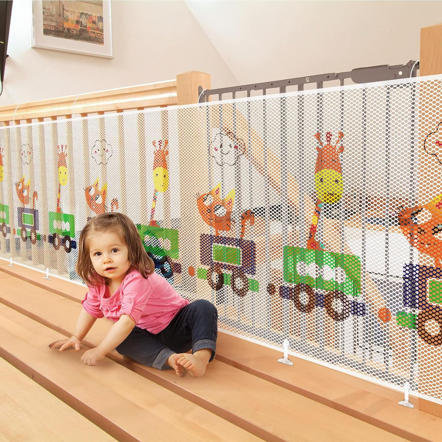 SNOWIE SOFT® 3 * 0.79M Baby Safety Net for Balcony Baby Protection Stairway Safety Net Protector with 25 Nylon Ropes and 15 Plastic Buckle Safety Banister Stair Mesh for Baby Toddler-image-38