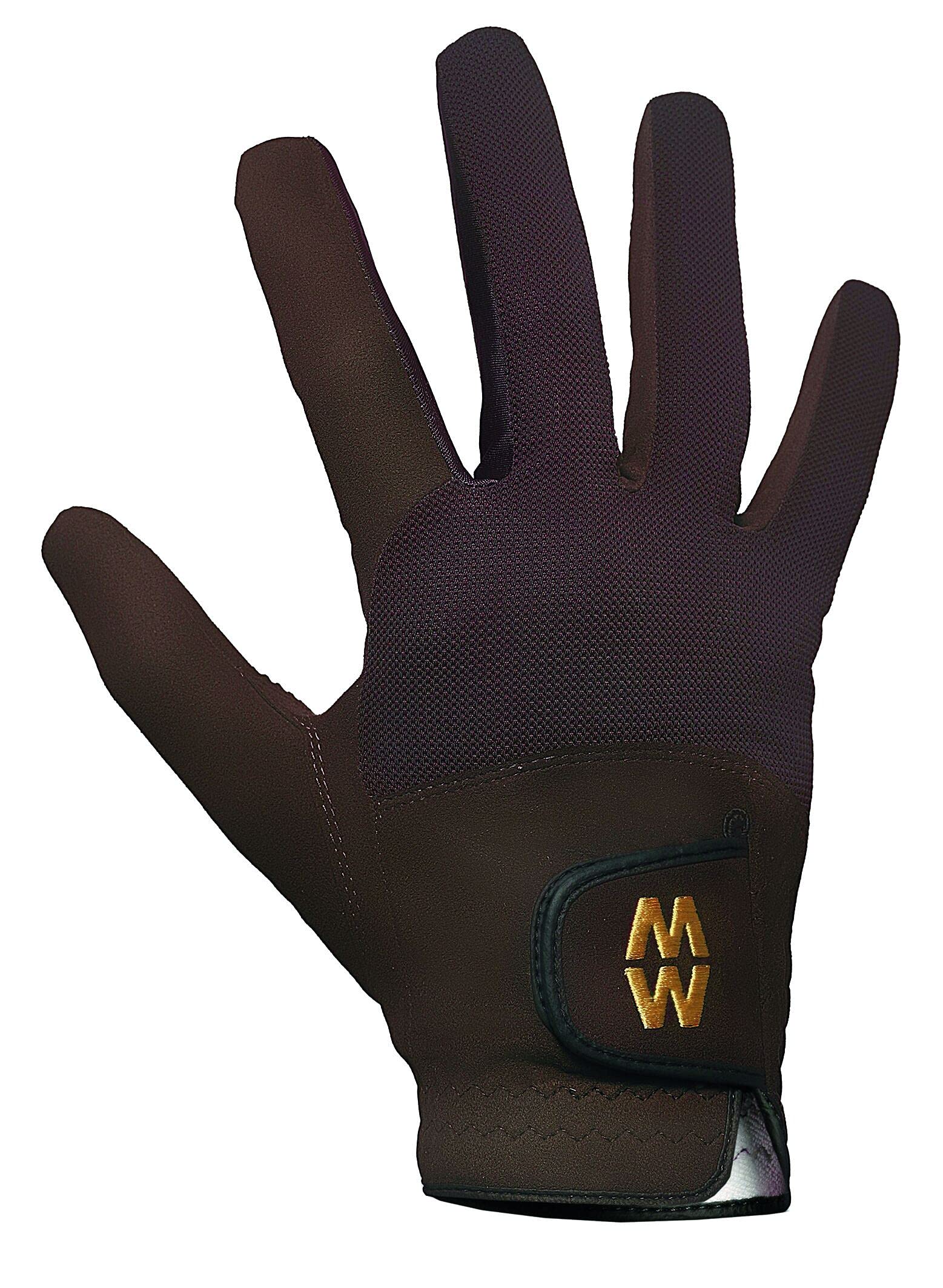 Macwet Men's & Women's 1 Pair Short Mesh Sports Gloves 6.5 Brown