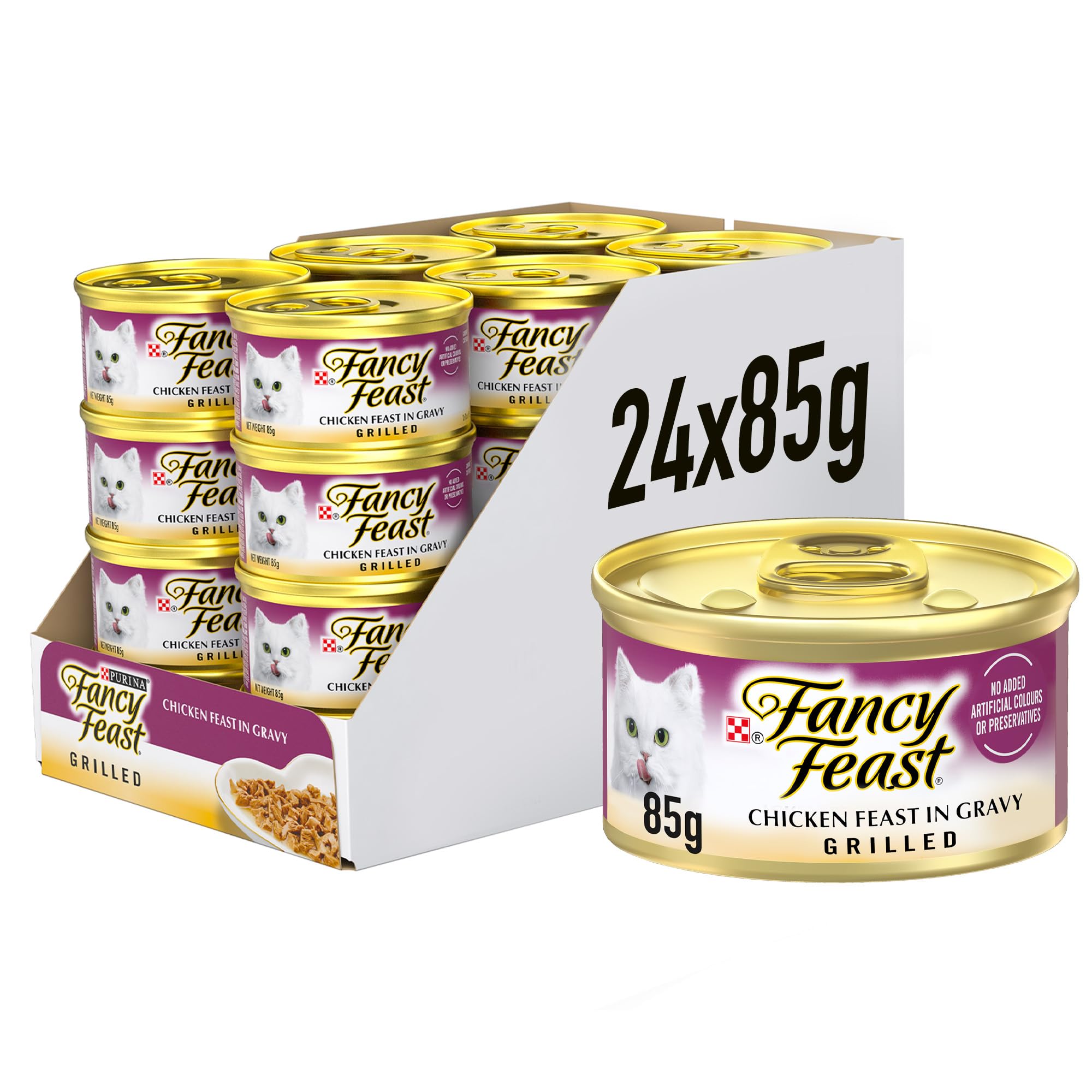 Purina Fancy Feast Grilled Chicken Wet Cat Food 85g (Pack of 24)